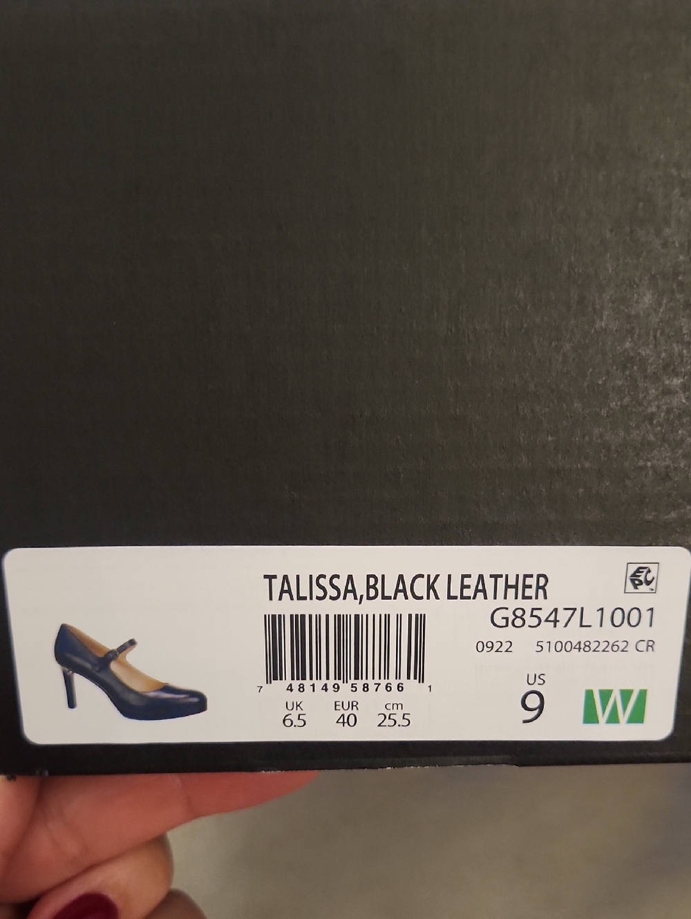Naturalizer Black Leather Mary Jane Pump - Women's